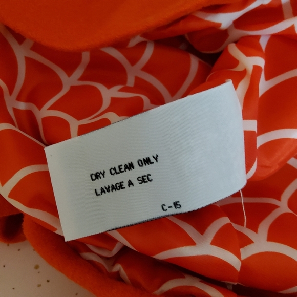 TULLE Anthro Wool Brilliant Persimmon Orange Jacket Lined Size M - Picture 9 of 9